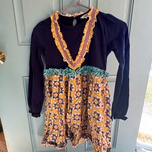 Matilda Jane Navy and Yellow Ruffle Dress